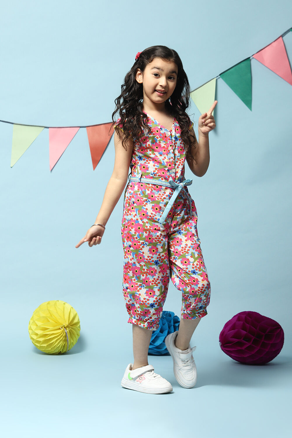 Blue top cotton jumpsuit