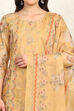 Orange Muslin Unstitched Suit Set image number 2