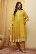 Yellow Viscose Rayon Kalidar Suit Set image number 6