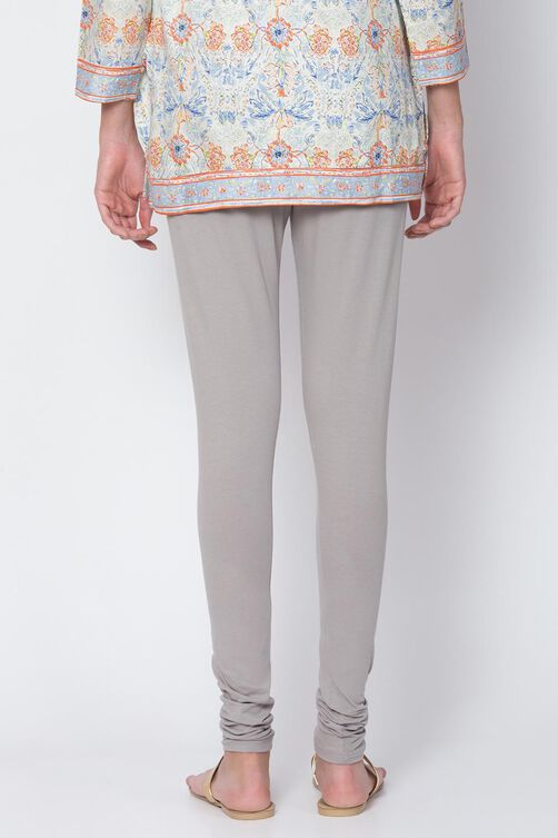 Camel Cotton Blend Solid Churidar image number 3