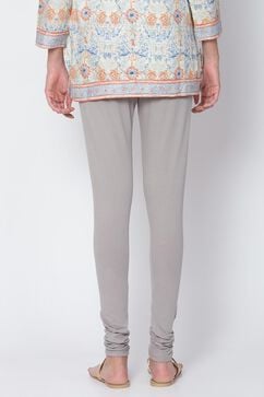 Melange Grey Knitted Churidar image number 3