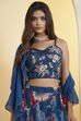 Blue Viscose Rayon Printed Lehenga Set image number 8