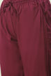 Plum Printed Rayon Straight Kurta Regular Pant Suit Set image number 2