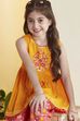 Yellow Viscose Rayon Printed Gathered Kurta Pants Set image number 1