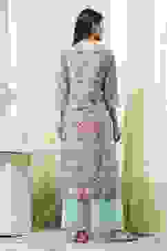 Sea Green Printed Straight Suit Set image number 4