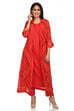 Red Cotton Straight Toga Kurta image number 0