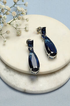 Navy Brass Earrings image number 0
