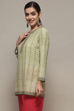 Green Polyester Straight Kurti image number 4