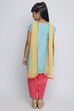 Turquoise Poly Cotton Straight Kurta Salwar Suit Set image number 4