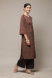 Brown Art Silk Straight Kurta Palazzo Suit Set image number 5