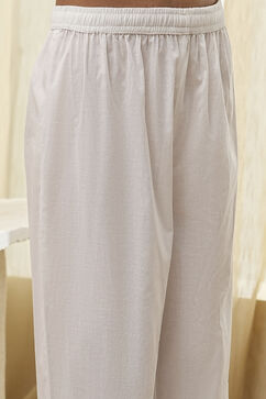 White and Red Cotton Asymmetric Suit Set image number 2
