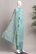 Light Blue Cotton Jamdani Unstitched Suit Set image number 4