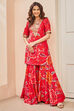 Red Polyester Straight Suit Set image number 2