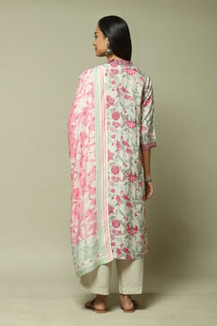 Pink Cotton A-Line Kurta Palazzo Suit Set image number 7