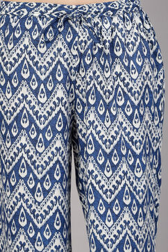 Blue Cotton Straight Suit Set image number 2