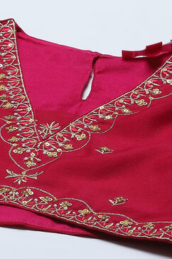 Fuschia Polyester Short Kurta Printed Suit Set image number 1