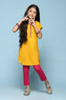 Orange Cotton Straight Solid Kurta Set image number 0