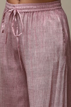 Magenta Cotton Blend Straight Kurta Palazzo Suit Set image number 2