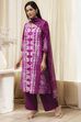 Berry Purple Cotton Straight Suit Set image number 3