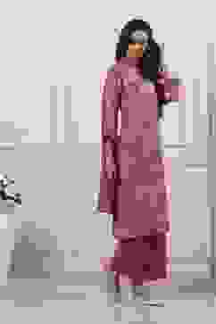 Pink Cotton Blend Straight Suit Set image number 5