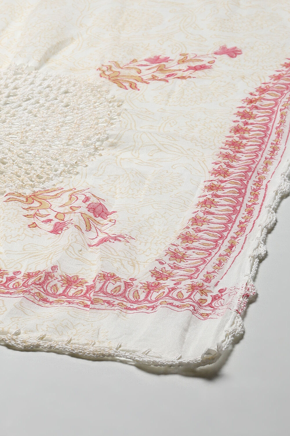 Pink Cotton Hand Embroidered Unstitched Suit Set image number 4