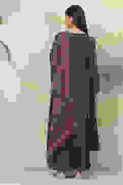 Tea Green Art Silk Kalidar Kurta Palazzo Suit Set image number 7