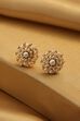 Pearl Brass Gold-Plated Cluster Stud Earrings image number 0