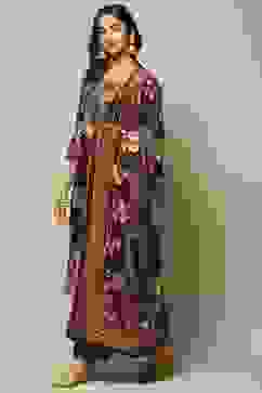 Choco Brown Viscose Straight Kurta Palazzo Suit Set image number 3