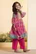 Pink Printed Anarkali Kurta Set image number 5