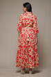 Beige Cotton Tiered Printed Dress image number 2