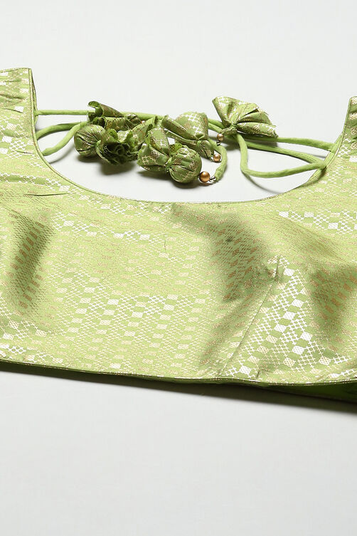 Light Green Cotton Blend Lehenga Set image number 1