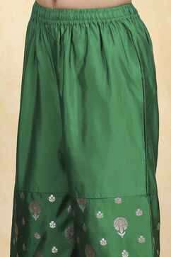 Green Polyester Yarndyed Fitted Kurta Pants Set image number 2