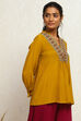 Black Embroidered A-Line Kurti image number 4