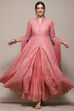 Aqua Blue Cotton Anarkali Kurta Lehenga Set image number 0