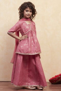 Blush Pink Polyester Peplum Lehenga Set image number 5