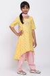 Yellow Poly Cotton A-Line Kurta Salwar Suit Set image number 3