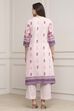 Off-White Cotton Floral Printed Straight Suit Set image number 4