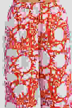 Red Cotton Floral Gathered Kurta Set image number 2