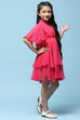 White Chiffon Dobby Tiered Dress image number 4