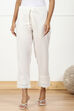 Off White Cotton Regular Pants image number 5