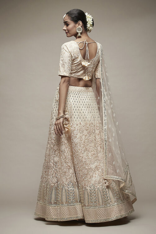 Beige Nylon Lehenga Set image number 2