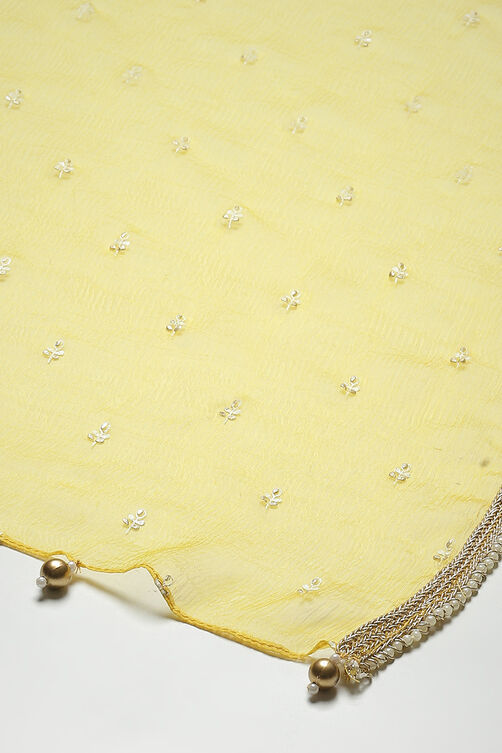 Yellow Art Silk Straight Kurta Garara Suit Set image number 7
