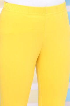 Yellow Cotton Straight Kurta Legging Suit Set image number 2