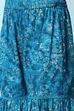 Teal Blue Cotton Flared Printed Kurta Garara Suit Set