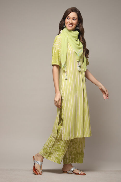 Green LIVA Straight Printed 3 Piece Set image number 4