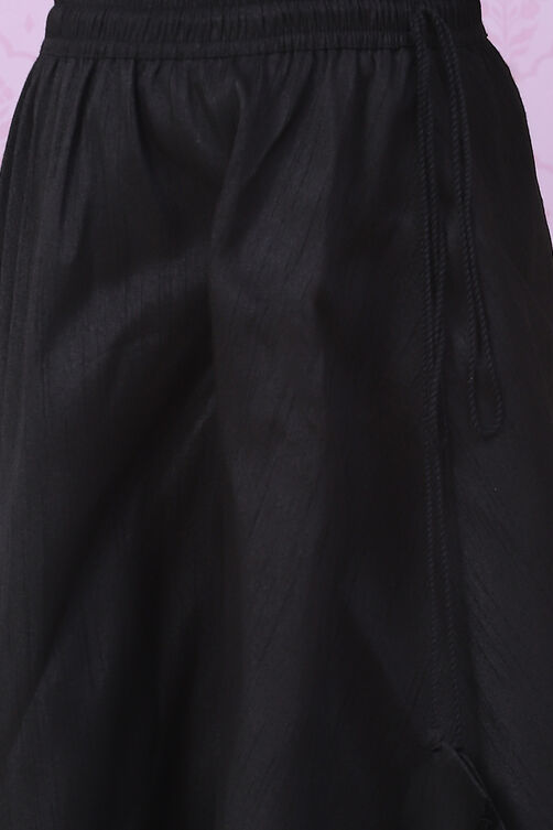 Black Art Silk Straight Lehenga Set image number 2