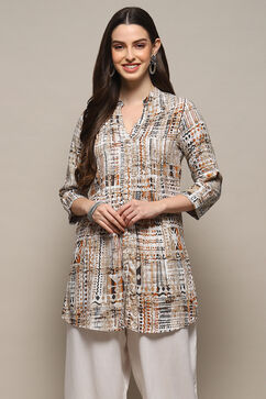 Brown Rayon Straight Kurti image number 5