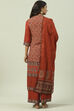 Rust LIVA Printed Palazzo Kurta Palazzo Suit Set image number 4