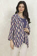 Blue Printed Straight Jacket image number 4