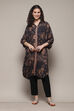 Black Printed High-Low Relaxed Fit Kurta image number 5